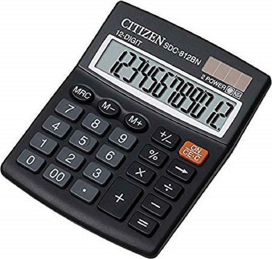 Citizen SDC-812ΝR Αριθμομηχανή 12 Ψηφίων σε Μαύρο Χρώμα
