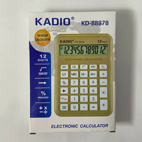 Kadio Αριθμομηχανή 12 Ψηφίων σε Κίτρινο Χρώμα