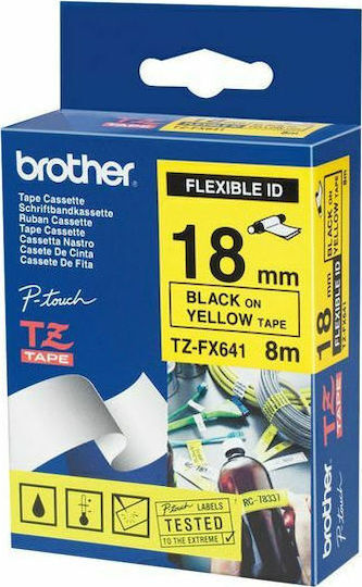 Brother Ταινία Ετικετογράφου 8m x 18mm σε Κίτρινο Χρώμα Συμβατή με Brother TZe/TZ