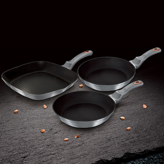 Berlinger Haus Moonlight Collection Комплект тигани от Алуминий Сив с Покритие от Камък BH-6018 3бр