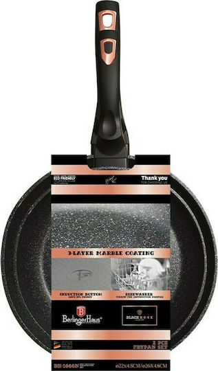 Berlinger Haus Black Rose Collection Set de tigăi din aluminiu turnat Negru cu strat antiaderent BH-1644 2buc