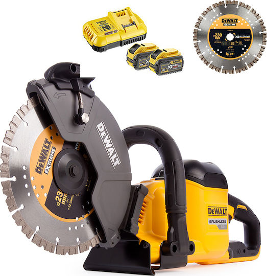 DEWALT Κόφτης Δομικών Υλικών Μπαταρίας με Δίσκο Διαμέτρου 230mm και Ταχύτητα 6500rpm