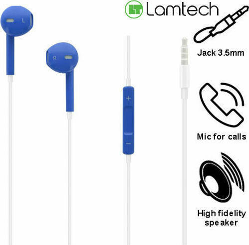 Lamtech 3.5mm Jack Căști Handsfree cu Mufă 3.5mm Albastru