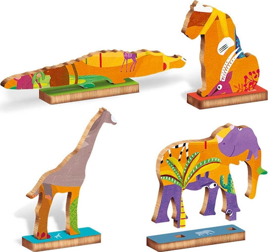 Wooden Kids Puzzle Animals of the Savannah for 4+ years old+ Years 48pcs Ludattica