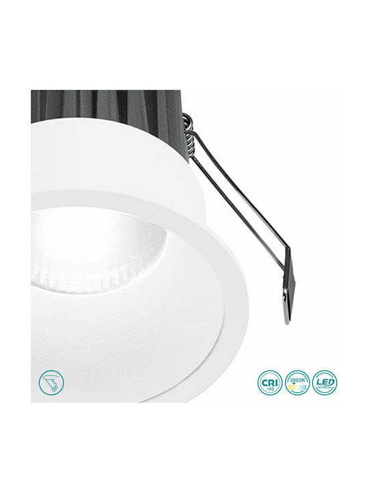 Gea Luce Celia Rund Metallisch Einbau Spot mit integriertem LED und Warmweißes Licht Weiß 8.5x8.5cm. 1Stück