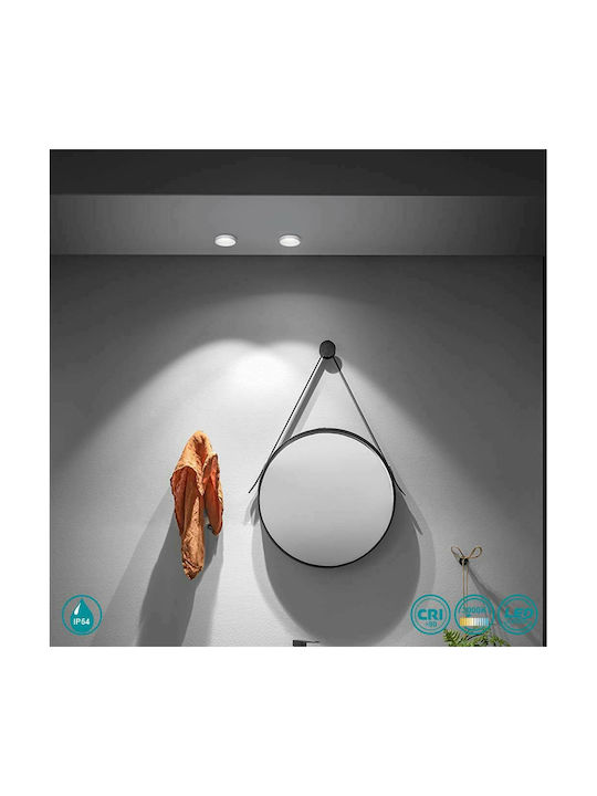 Gea Luce Danae Rund Metallisch Einbau Spot mit integriertem LED und Warmweißes Licht Schwarz 7x7cm. 1Stück
