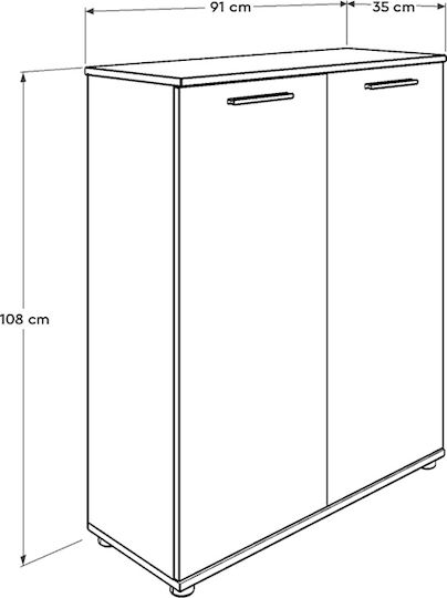 Holz Schuhschrank Ultra mit 6 Regalen Weiß L91xW35xH108cm
