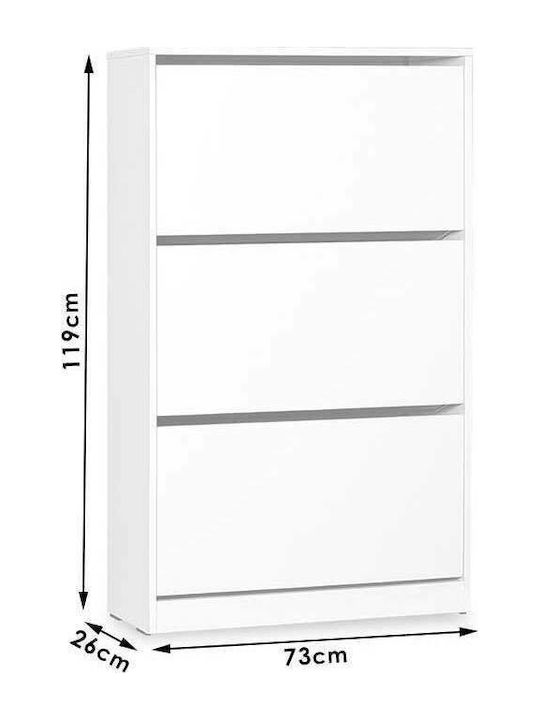 Suport pentru pantofi Step 18 cu 3 Rafturi Roșie L73xW26xH119cm