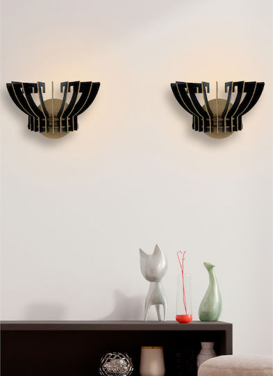 HomeMarkt Wandleuchte Schwarz 32x22cm