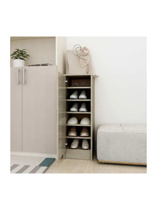 Wooden Shoe Organizer with 6 Shelves Sonoma Oak 32x35x92cm