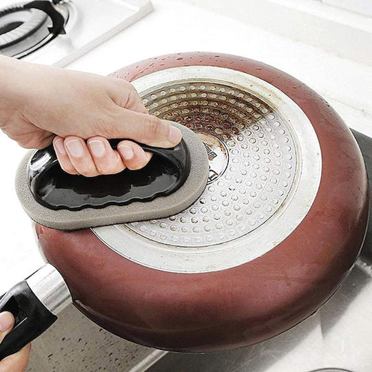 Kitchen Dish Sponge with Handle Brown