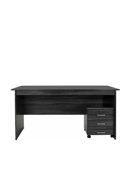Γραφείο Ξύλινο Μαύρο 150x71x74.5εκ.