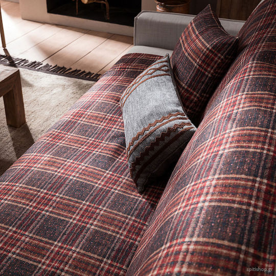Gofis Home Scotch 949 Фотьойл Throw 2 Страни Плетиво 140x170см Червена