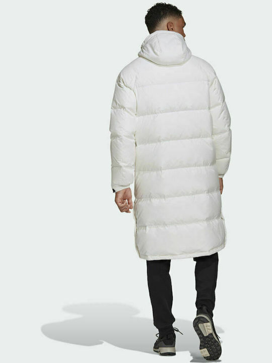 adidas 3-Stripes Long Down Jacket Puffer White