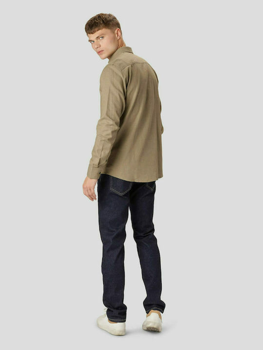 Marcus Men's Shirt Long Sleeve Cotton Beige