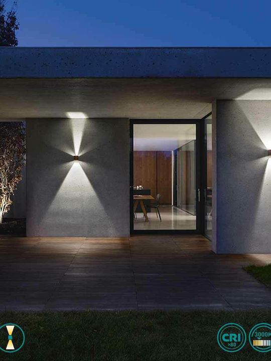 Gea Luce Henk Wall-Mounted Outdoor Spot Light LED IP54 with Warm White Light
