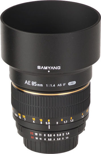 Samyang Cadru complet Obiectiv Foto 85mm F/1.4 IF UMC Asph Teleobiectiv pentru Montura Fujifilm X Black