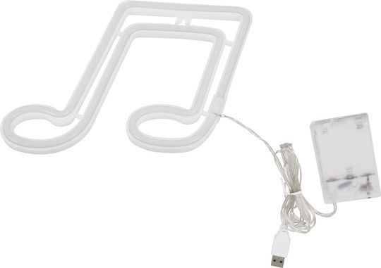GloboStar Neon Διακοσμητικό Φωτιστικό Music Note LED Φιγούρα 19x19x23εκ.