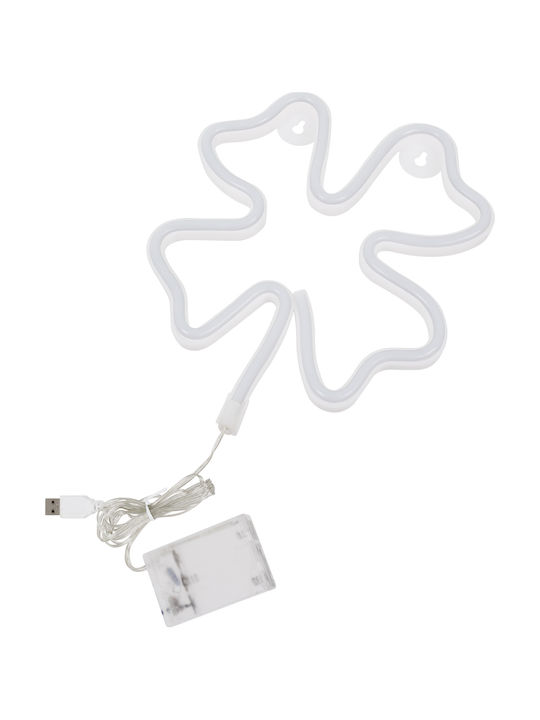 GloboStar Neon Διακοσμητικό Φωτιστικό Four Leaf Clover LED Φιγούρα