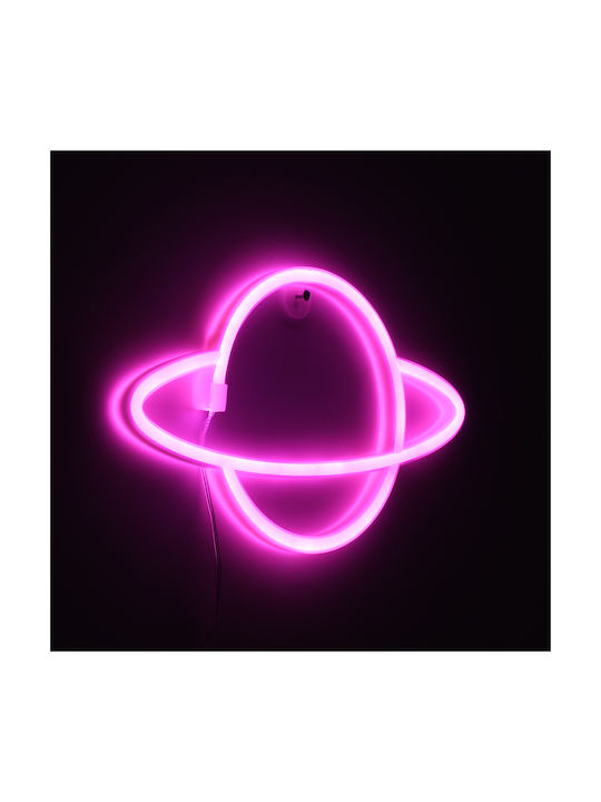 GloboStar Neon Διακοσμητικό Φωτιστικό Planet Saturn LED Φιγούρα