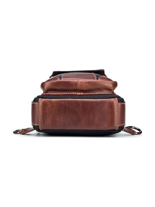 XB Leather Men's Brown Sling Bag