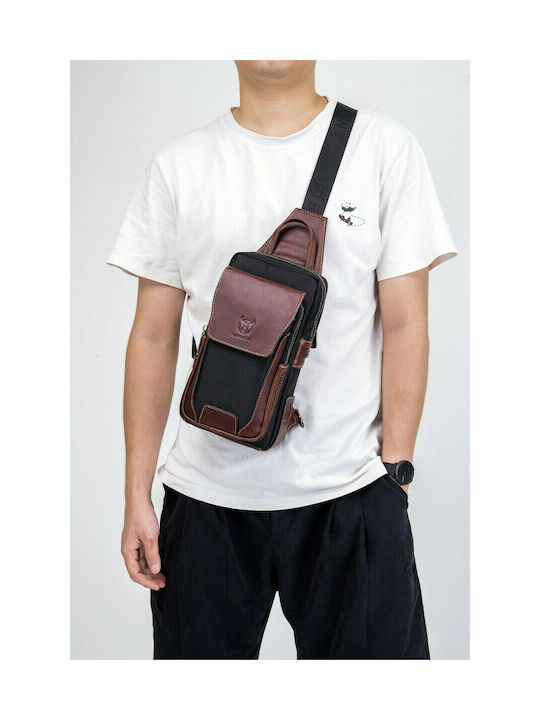 Bull Captain XB 9999 Leder Herrentasche Sling Braun XB9999