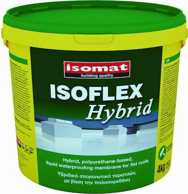 Isomat Isoflex Hybrid Ελαστομερές Ακρυλικό Επαλειφόμενο Στεγανωτικό Πολυουρεθάνης 4kg Λευκό