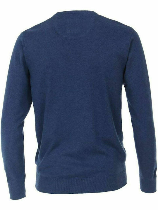 REDMOND Blaue langärmelige Herren-Strickbluse