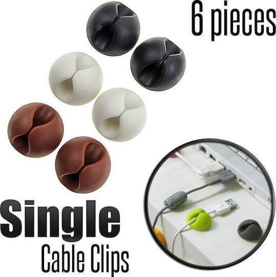 CC-908 Cable Clips 6pcs Brown/Black/White