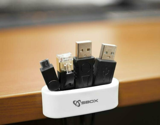 Sbox Cable Organizer Station Λευκό 1τμχ
