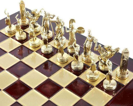 Manopoulos Greek Mythology Handmade Chess Metal with Pawns 36x36cm