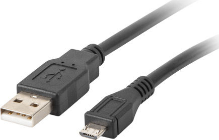 Lanberg Regular USB 2.0 to micro USB Cable Μαύρο 1.8m CA-USBM-10CC-0018-BK 1τμχ