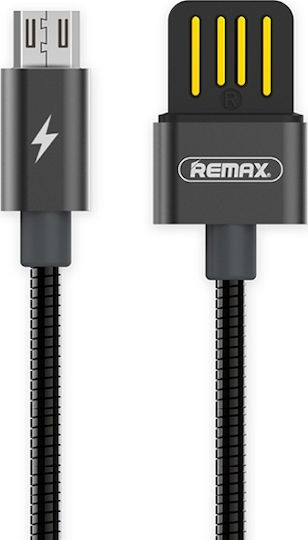 Remax Braided USB 2.0 to micro USB Cable Μαύρο 1m (Serpent)