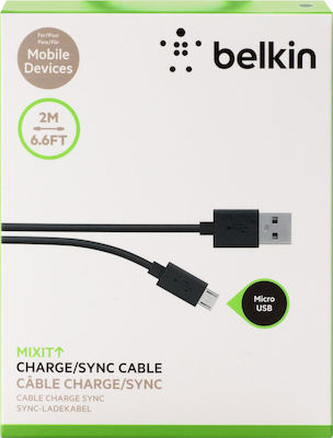 Belkin Mixit USB 2.0 to micro USB Cable Mαύρο 3m (F2CU012bt3M-BLK)