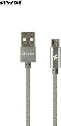 Awei Braided USB 2.0 to micro USB Cable Γκρι 0.3m (CL-10)