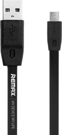 Remax Flat USB 2.0 to micro USB Cable Μαύρο 1m (Full Speed)