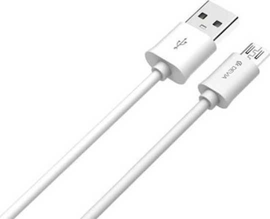 Devia Regular USB 2.0 to micro USB Cable Λευκό 1m (DVCB-991364)