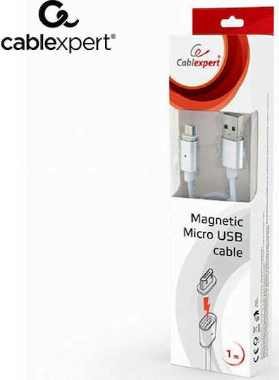 Cablexpert Magnetic / Regular USB 2.0 to micro USB Cable Λευκό 1m (CC-USB2-AMMUMM-1M)