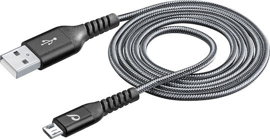 Cellular Line Braided USB 2.0 to micro USB Cable Μαύρο 1.2m (TETRACABMUSB1MK)
