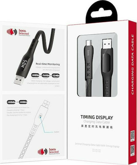 Hoco S6 Sentinel Regular USB 2.0 spre micro USB Cablu Negru 1.2m (HC-S6M) 1buc