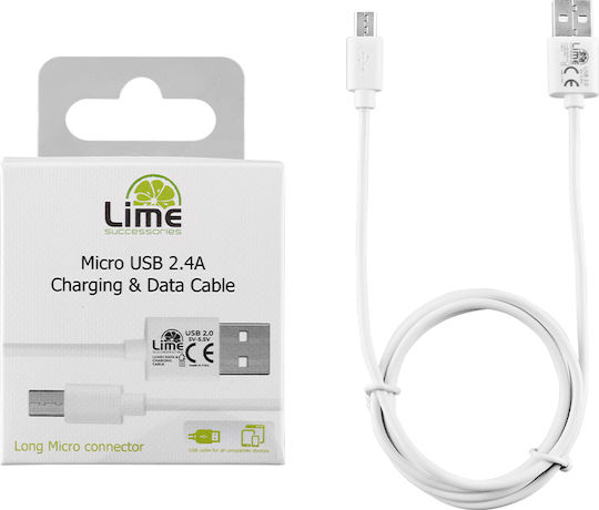 Lime L01 1m Regular USB 2.0 to micro USB Cable White (8215322)