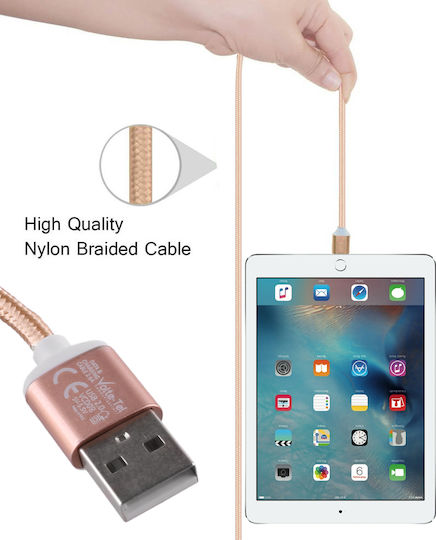 Volte-Tel Geflochten USB 2.0 auf Micro-USB-Kabel Gold 1m (8228339) 1Stück