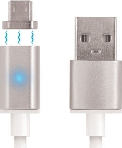 Forever LED Magnetic USB 2.0 to micro USB Cable Λευκό 1m