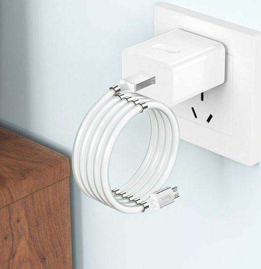 Hoco U91 Magnetisch USB 2.0 auf Micro-USB-Kabel Weiß 1m (HC-U91M) 1Stück