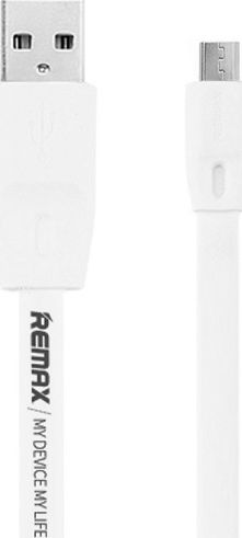 Remax RC-001 Flat USB 2.0 to micro USB Cable Λευκό 2m 1τμχ