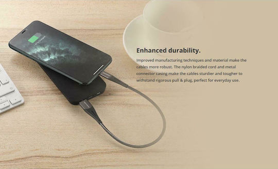 Rockrose Geflochten USB 2.0 auf Micro-USB-Kabel Schwarz 0.30m (RRCS10MM) 1Stück