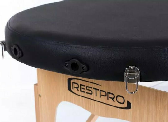 Rest Pro Classic Oval 2 Κρεβάτι Μασάζ και Φυσικοθεραπείας Φορητό/Πτυσσόμενο Μαύρο από Ξύλο 192x70εκ.