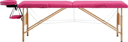 vidaXL Bett Massage und Physiotherapie Rosa aus Holz 191x70cm. 2 Positionen