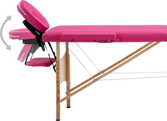 vidaXL Bett Massage und Physiotherapie Rosa aus Holz 191x70cm. 2 Positionen