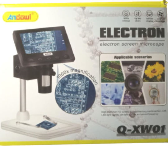 Andowl Digital Educational with Monitor Microscope USB 1000x
